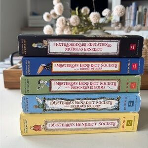 The Mysterious Benedict Society 5-Book Stack - Colorful Hardcover Spines